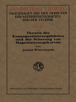 cover image of Theorie des Entmagnetisierungsfaktors und der Scherung von Magnetisierungskurven